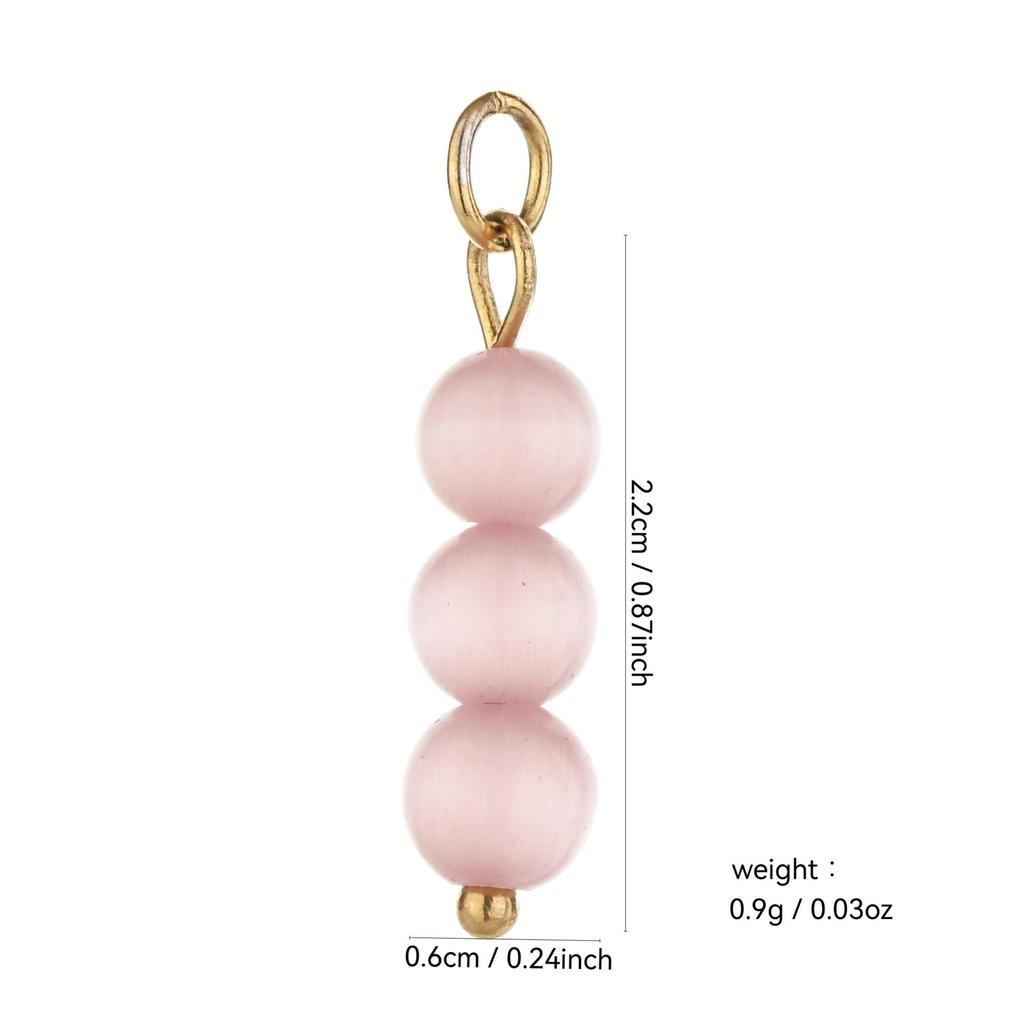 Multi-Stone Ceramic Faux Pearl Cat's Eye Beaded DIY Earrings Pendant