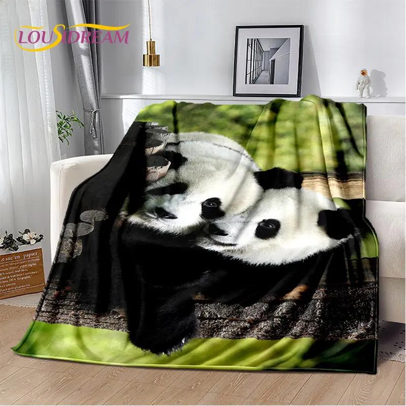3D Cartoon Cute Panda Blanket,Flannel Blanket Throw Blanket,Kid Warm Blanket for Home Living Room Bedroom Beds Sofa Picnic Cover