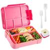 1330 ml Bento-Box für Erwachsene, Lunchbehälter mit 6 Fächern für Erwachsene/Kinder/Kleinkinder, mit Geschirr, Saucen-Lunchbox
