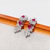 Gessen Jewelry: Elegant Red Zirconia Earrings, Ring & Pendant Set