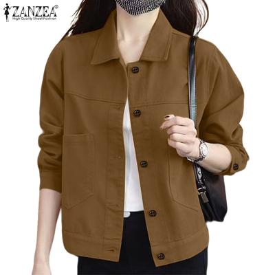 Women Loose Turn Down Collar Long Sleeve Casual Blouse