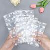 Small Frosted Daisy Zipper Bag - Transparent, Self-Sealing Jewelry Packaging