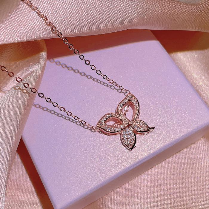 European and N Fashion Butterfly Pendant Ring Bracelet Butterfly Set New Spring Butterfly Dance