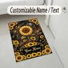 Floral Garden Theme Crystal Velvet Rug Personalized Custom Name Text Soft Floor Mat Home Decor