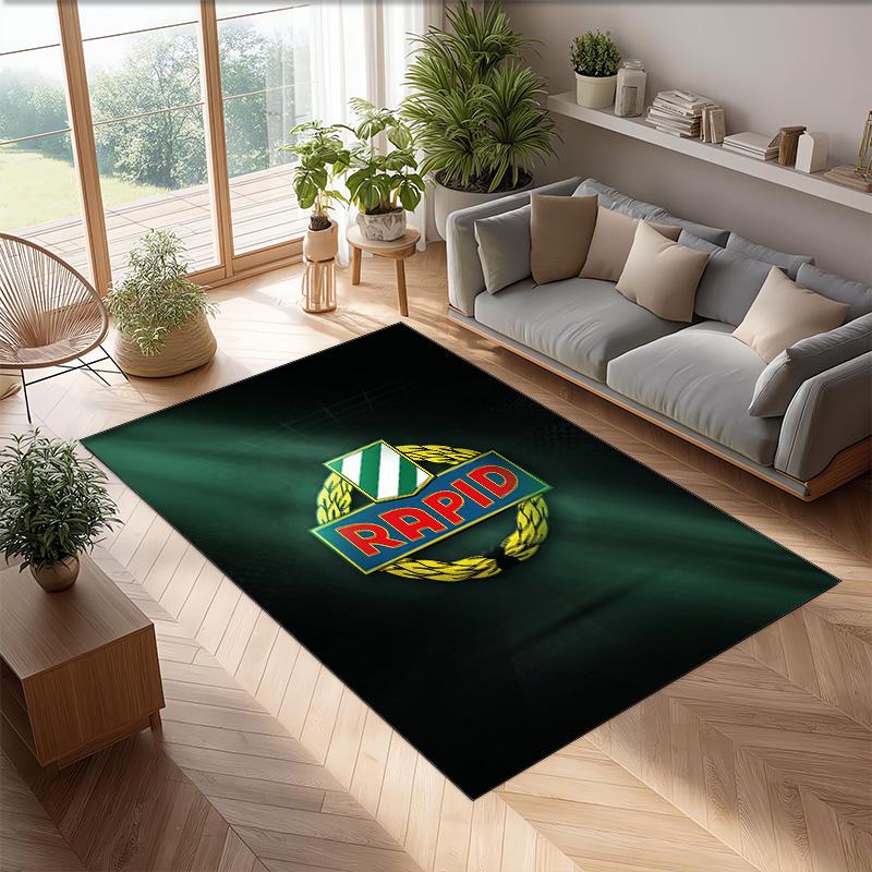Rapid Wien FC Soccer Football Pattern Soft Area Rug Non Slip Indoor Floor Carpet Sports Decor Mat for Bedroom