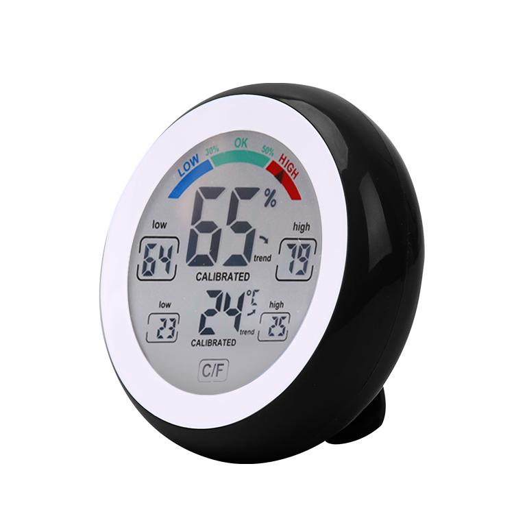 Digital Temperature Humidity Tester LCD Multi Color Circular Hygrometer Thermometer Temperature Monitoring Between C & F