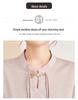 Mom's Stylish Chinese Stand Collar Chiffon Top for Spring/Summer - Seven-Sleeve Blouse for Middle-Aged & Elderly Women
