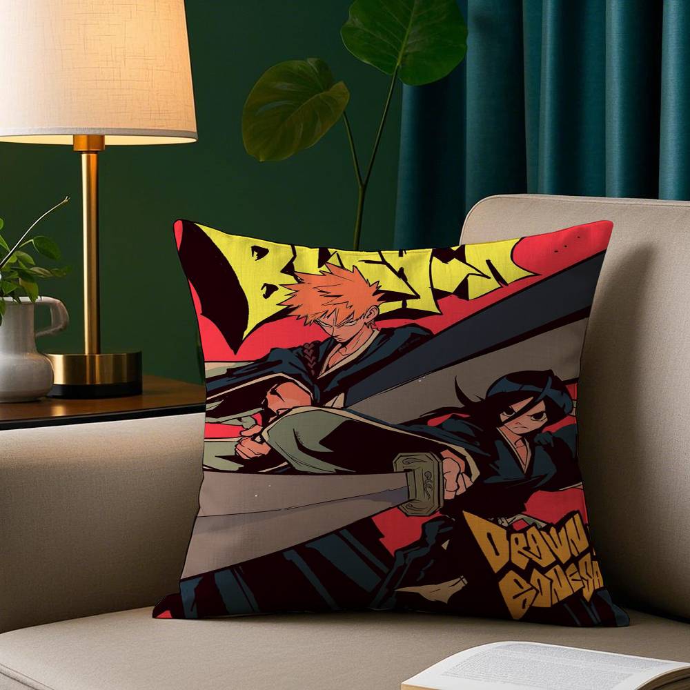 Anime B-Bleach Cool Pillow Case Plush Fabric Soft Pillowcase Double Sided Print Sofa Cushion Cover Throw