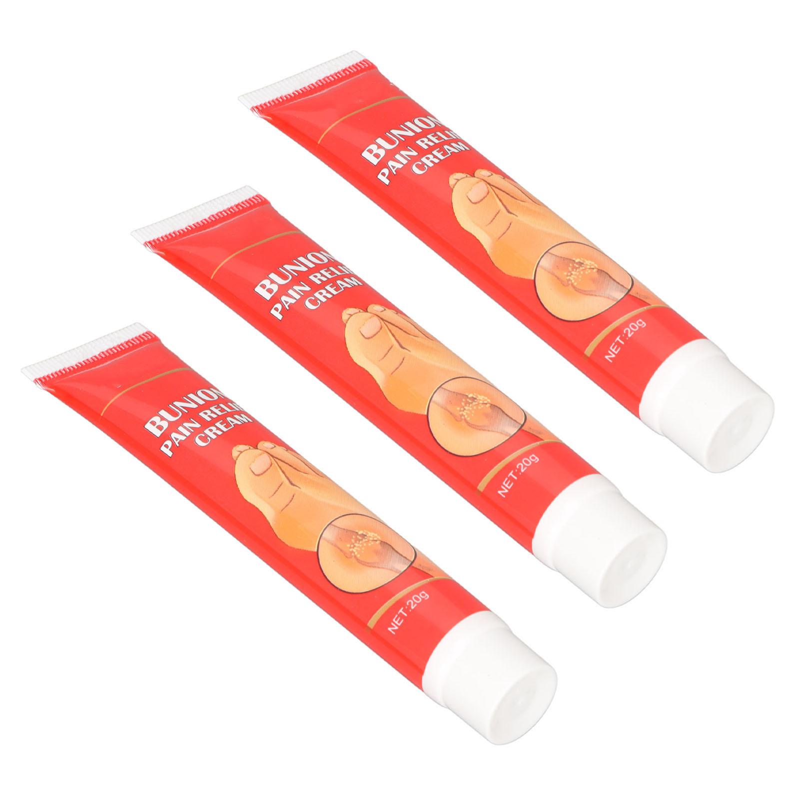3pcs 0.7oz Bunion Relief Cream Portable Herbal Extract Toe Swelling Relief Cream for Joint Waist Knee