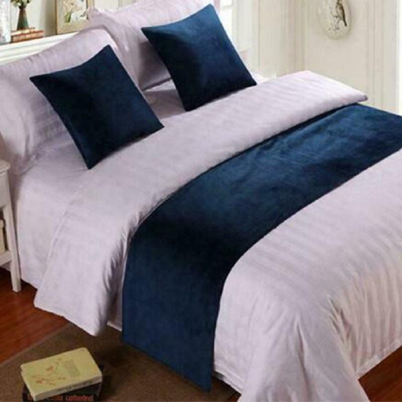 European Style Luxury Velvet Bed Runner Throw Home Hotel Decoration Bed Flag Wedding Bedroom Bed Tail Towel Pillowcase