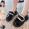 Versatile Girls Leather Shoes 2025 Spring New Kids Casual Shoe Simple Girl Bow Princess Shoes Anti Slip Child Performance Shoe