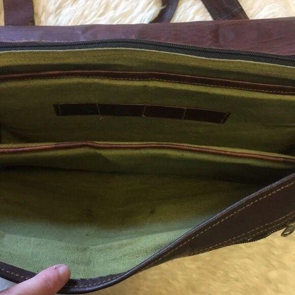 Men's Made Leather Vintage Messenger Shoulder Laptop Briefcase Office Bag