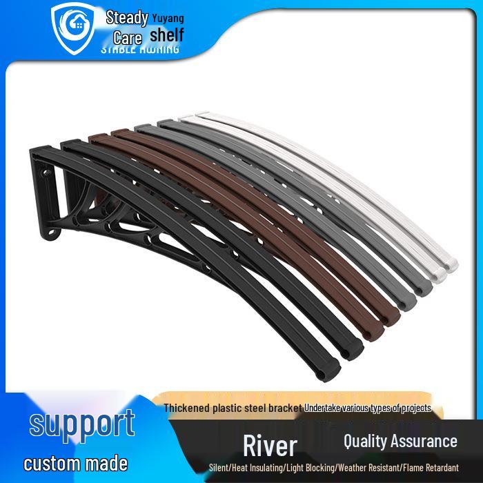 

Прочный навес из пластиковой стали: Бесшумные кронштейны для навеса для балкона, дверей и окон 600mm (Base Height 110mm) Plastic Steel Bracket чёрный/белый