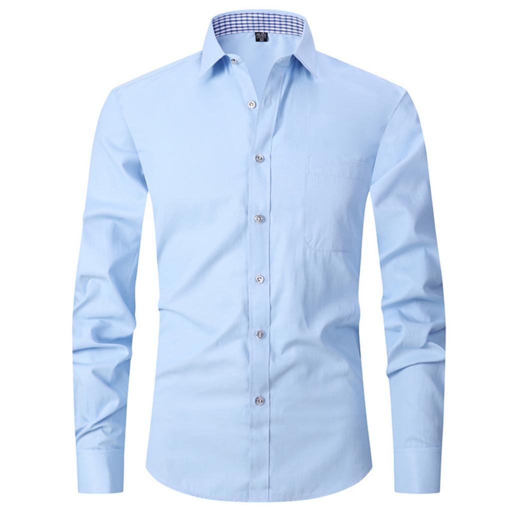 Men's Large-sized Checked Long-sleeved Shirt, Digital Printed Lapel Light Button Shirt For Men