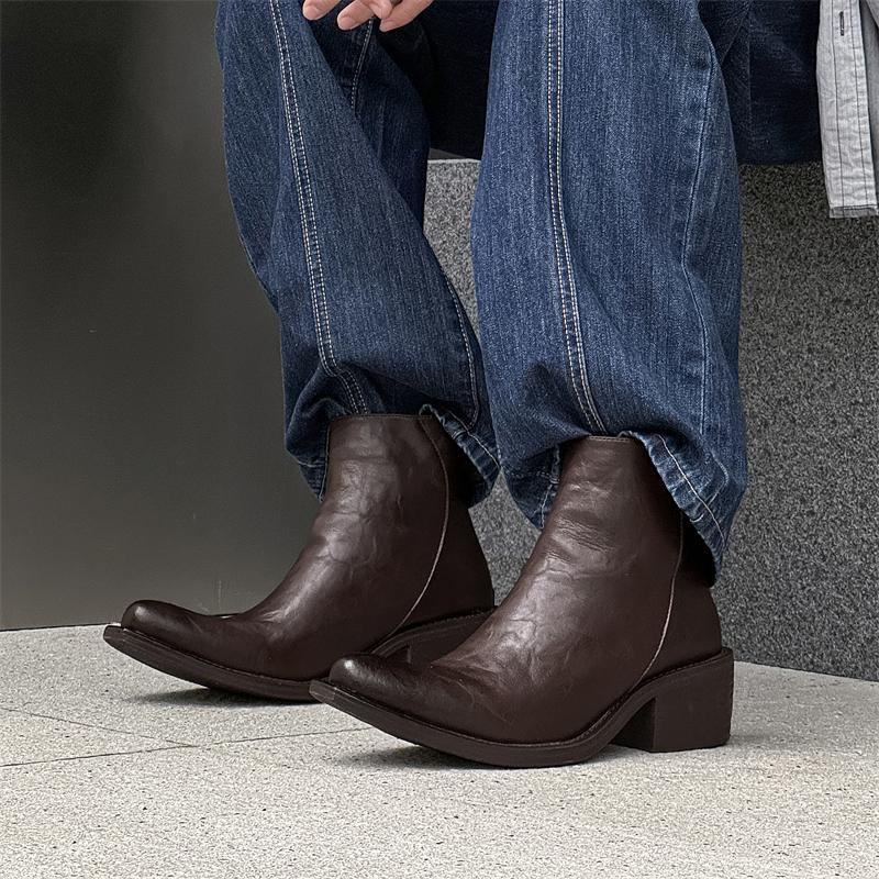 Fashion New men's boots Fashionable and versatile designer styles Outdoor leisure party Daily youth trend thick soled shoes street Hot