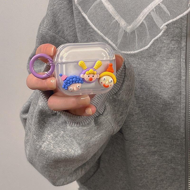 

Applicable To Apple Airpods 1 /2 Generation Bluetooth Headset Cover Cute Cute Clown Doll Pro3 Generation Hanging Buckle airpods 1/2 generation