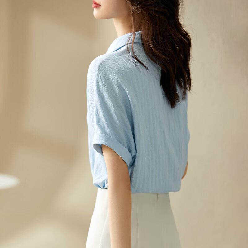 Women's Summer Vertical Stripe Short-Sleeve Shirt