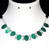 Exclusive Green Onyx Choker 925 Silver Plated Necklace 16" Most Beautiful Q5d06