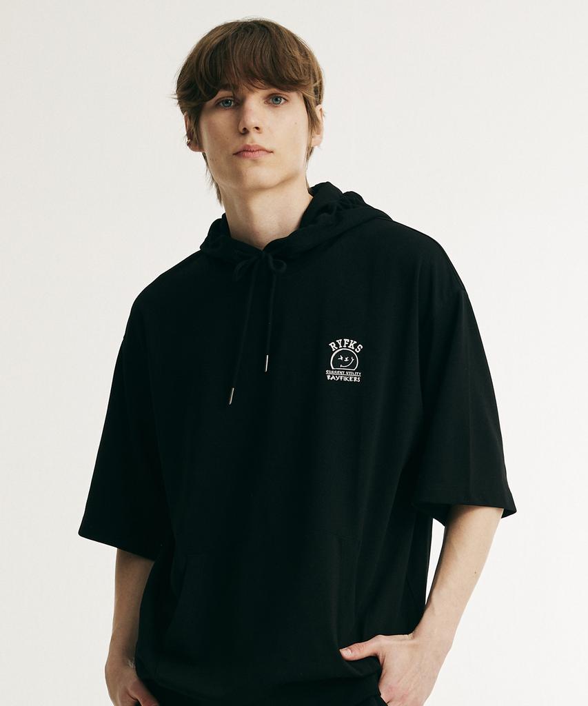 RAYFIKERS Wicked Smile Short Sleeve Hoodie Black (Mp7Tu429-076)