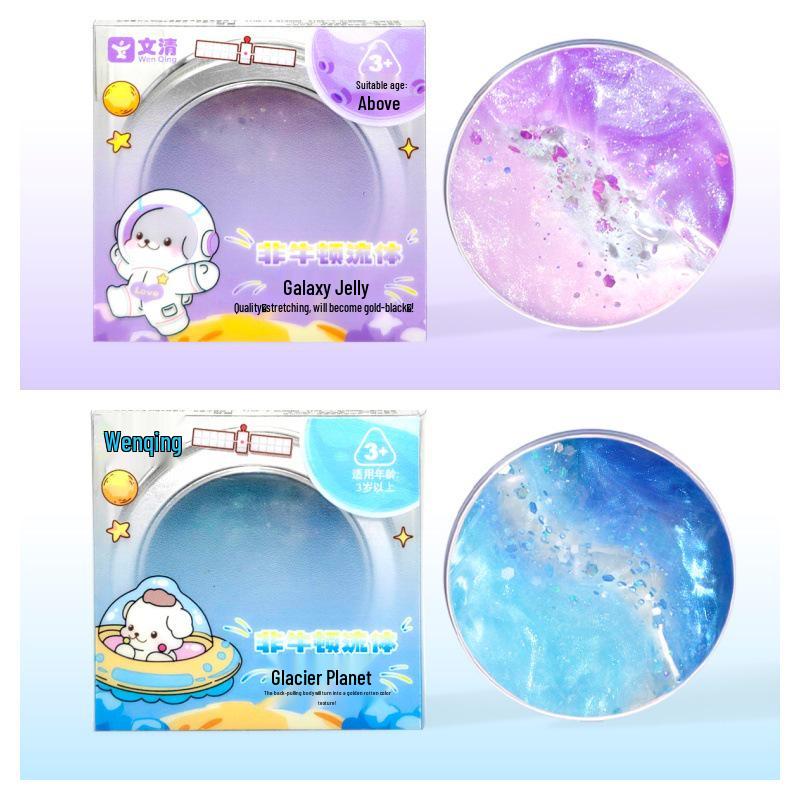 Non-Toxic Liquid Glass Slime: Bouncing Non-Newtonian Fluid Toy for Kids - Colored Clay