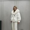 Women's Thickened Cotton Jacket with Large Fur Collar - Korean Style 2026 Maillard Puffer for Petite.