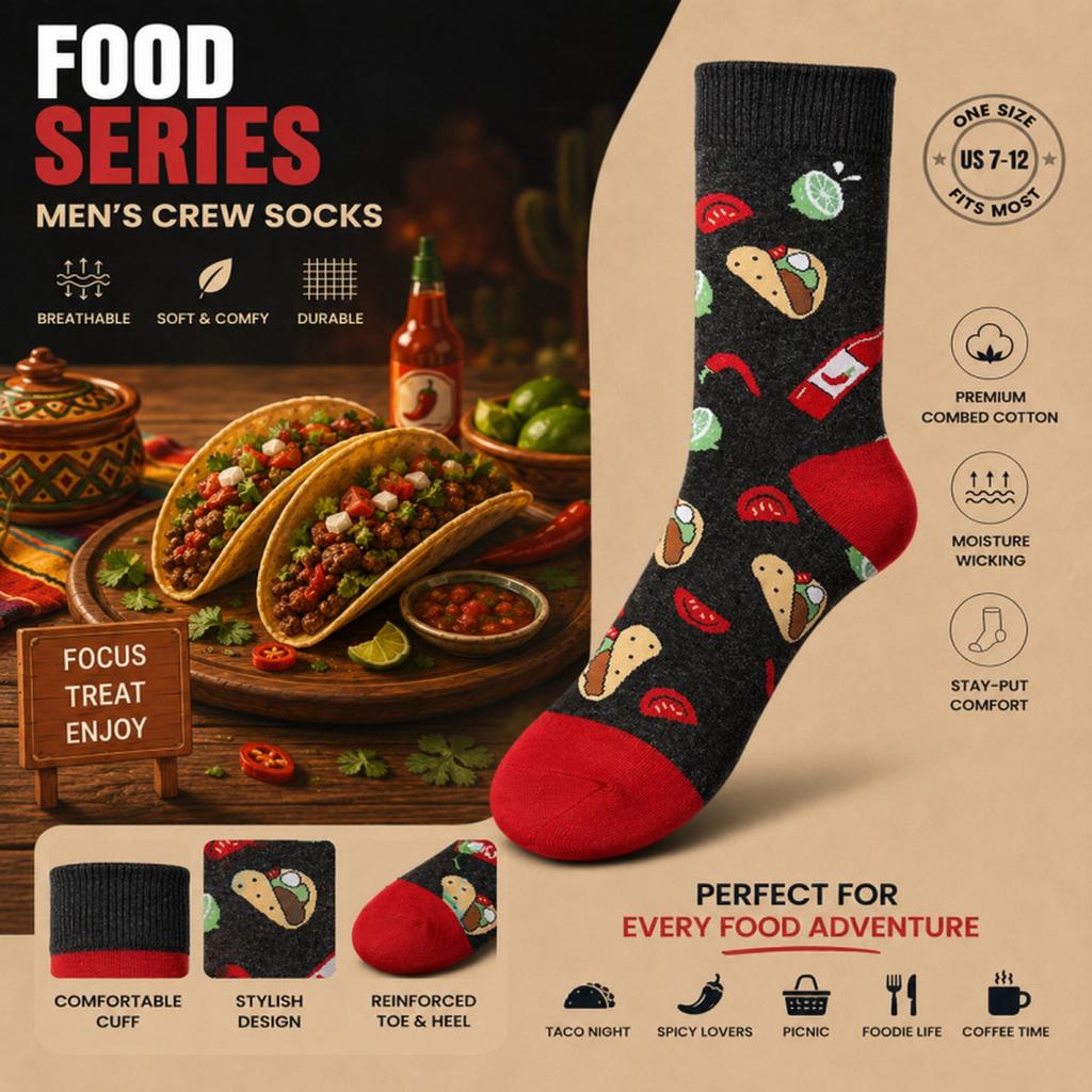 Unisex Cotton Print Long Socks – Trendy Novelty Socks for Men and Women