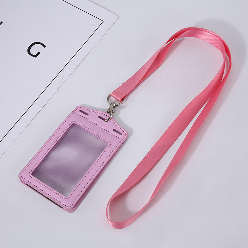 PU Leather Multi-function Card Holder Case for Work Badge Bus Pass ID Card Bank Card Credential Holder