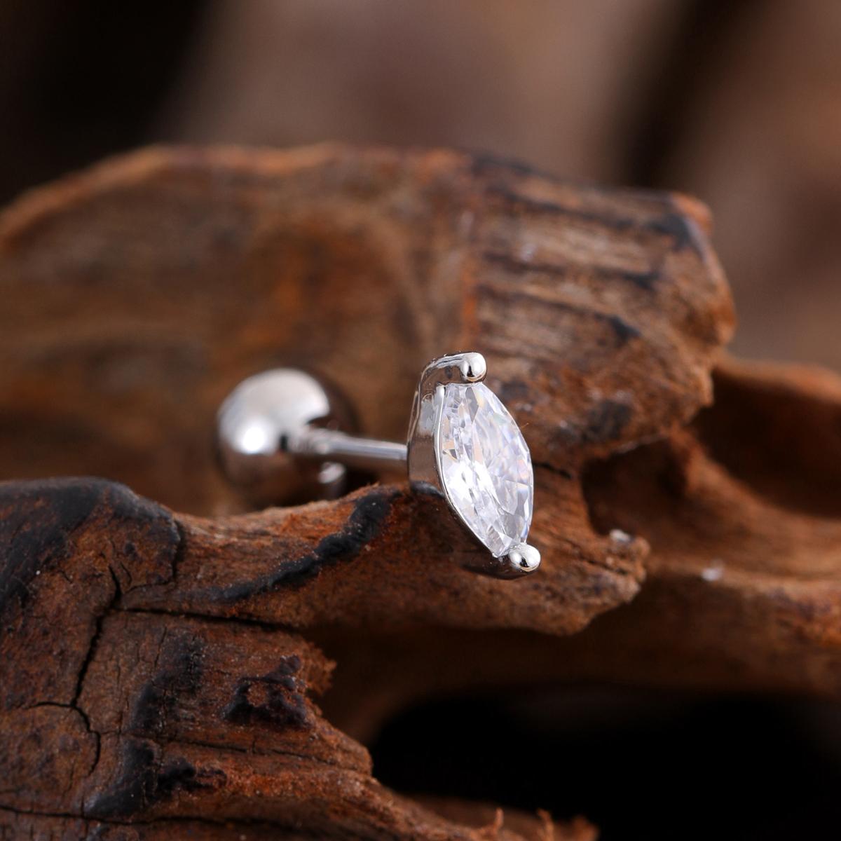 

Набір з 10 сережок для хряща, середнього хеліксу, трагуса, кончі, 20G, гіпоалергенна хірургічна нержавіюча сталь, циркон, жіночі прикраси для пірсингу 0.8*6*4mm&Ear Tragus Earring