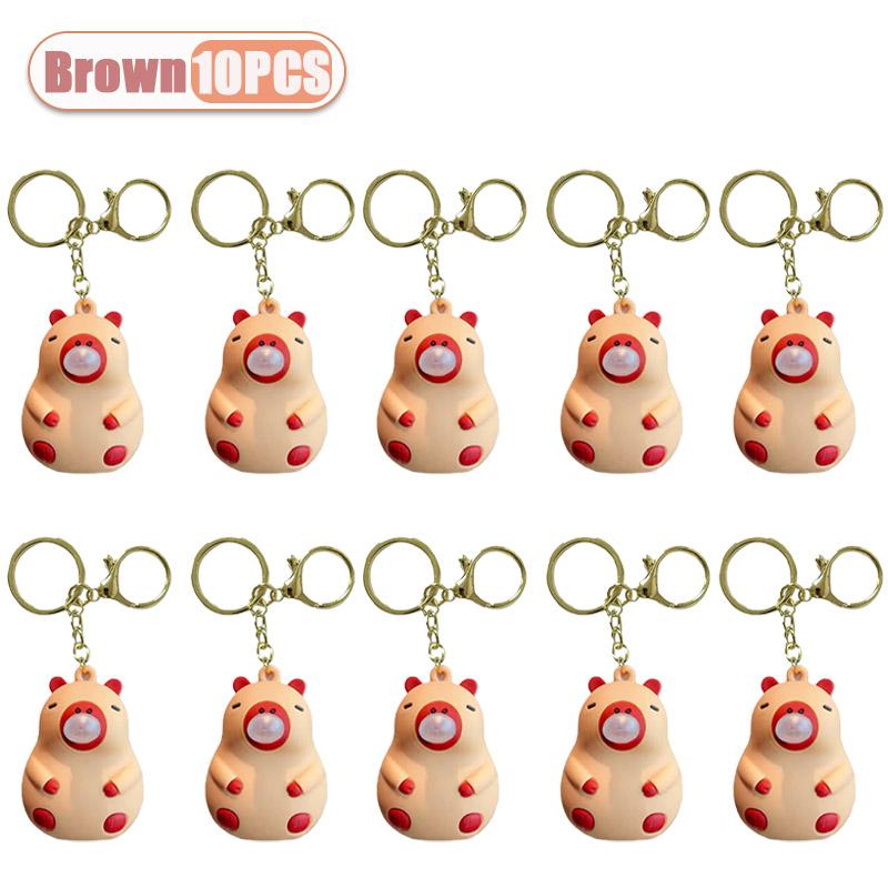 1-10 PCS Porte-clés Boule à bulles Capybara Jouet à presser pour Décoration de sac à dos Soulagement du stress Cadeau Souvenir de fête pour enfants Porte-clés Original