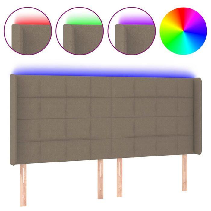 VidaXL LED Headboard Bedroom Furniture Double Bed Accessory Head of Bed Frame Interior Taupe 3124074