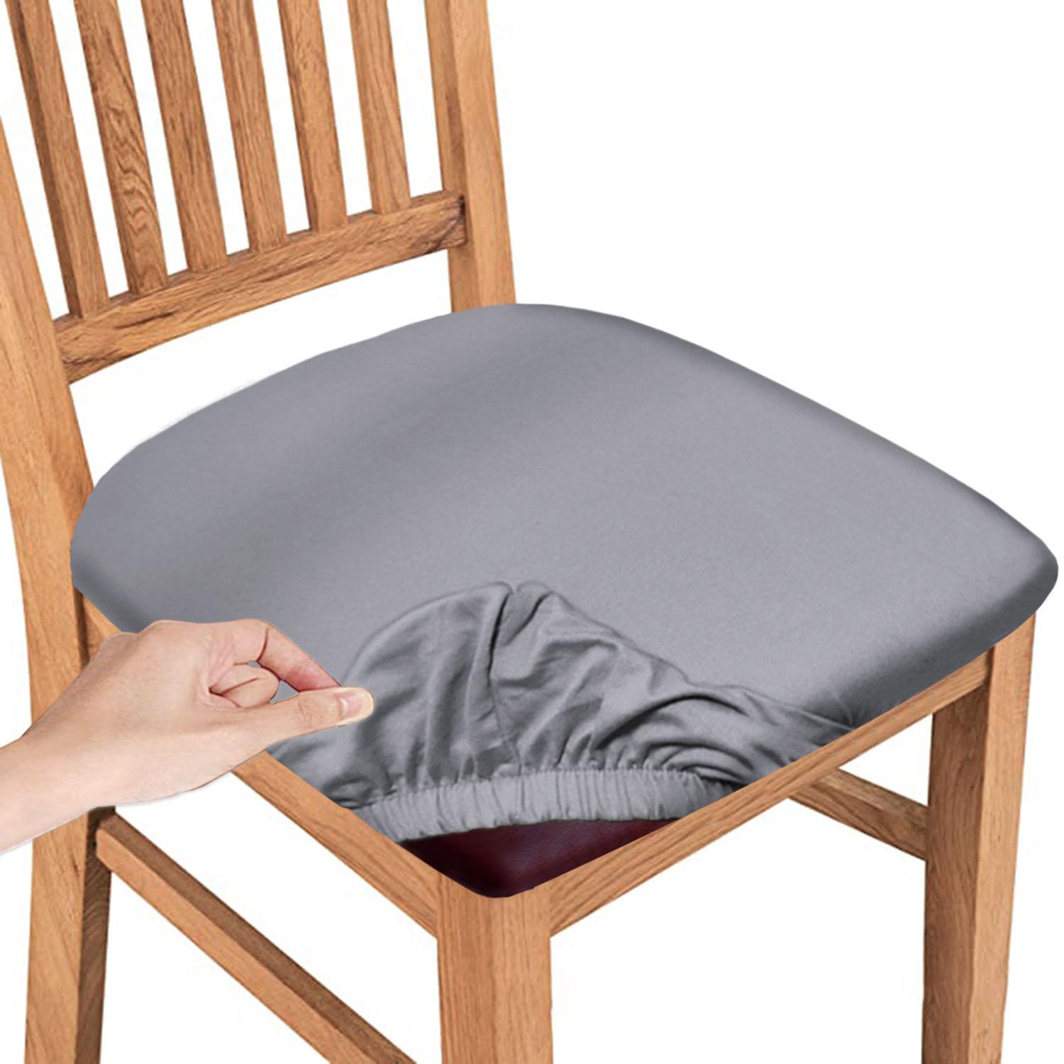 

1/2/4/6PCS Removable Chair Seat Covers Solid Color Elastic Washable Chair Cushion for Dining Room Home Banquet 1pc