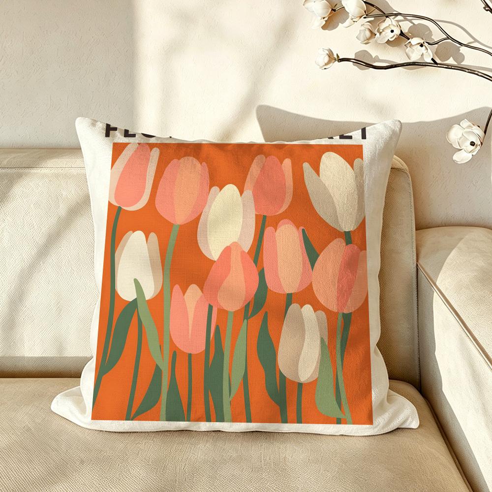Art NNordic SStyle Geometric Tulip Cushion Cover Pillow Case Antidustmite Pillowcase Silky Short Plush Sofa Cushion Cover hot