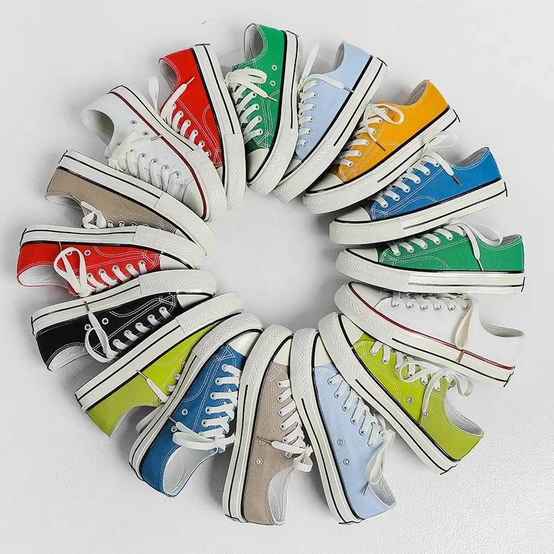 Fashion New Arrival Summer Fashion Women Flats Shoes All Black White Red Casual Shoes Womens Canvas Sneakers Lace-Up Shoes