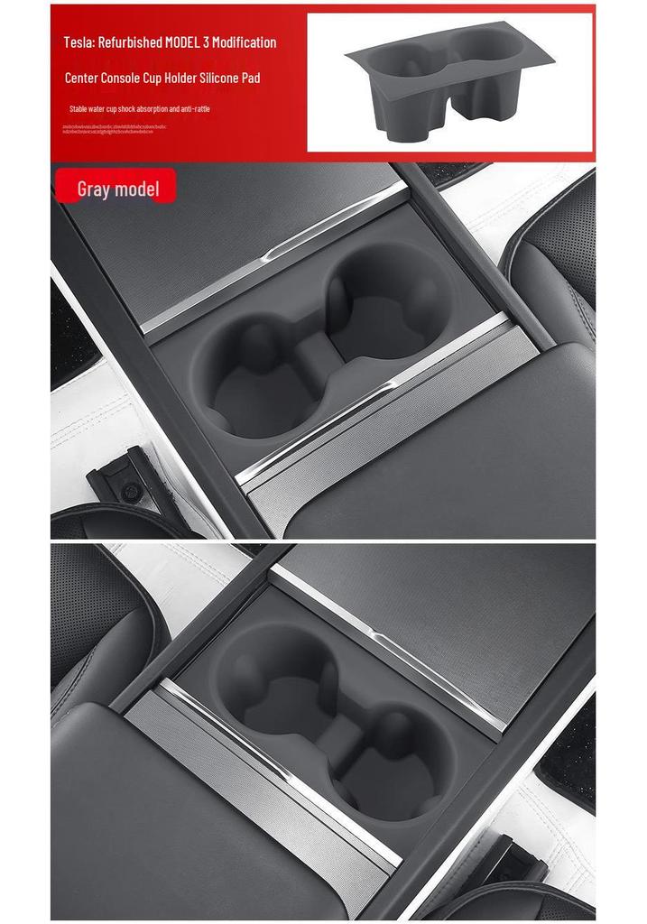 Tesla Model Y/3/YL Center Console Silicone Cup Holder Sleeves - Full Coverage Accessories