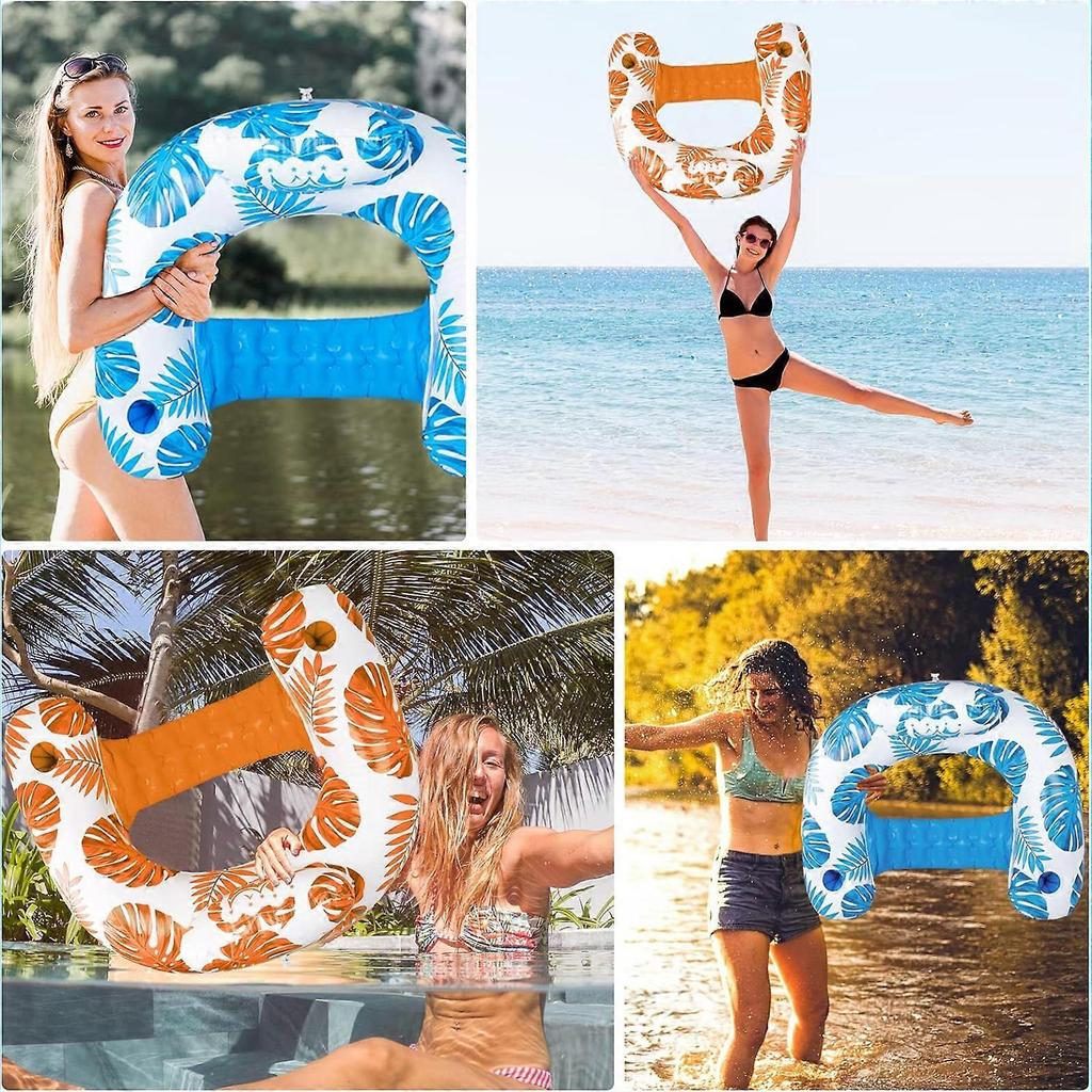Inflatable Pool Floats Adult, Pool Chairs with Cup Holders,Blow Up Floating Pool Floats Chair,Pool Floaties for Adults Swimming Pool Party Summer Wate