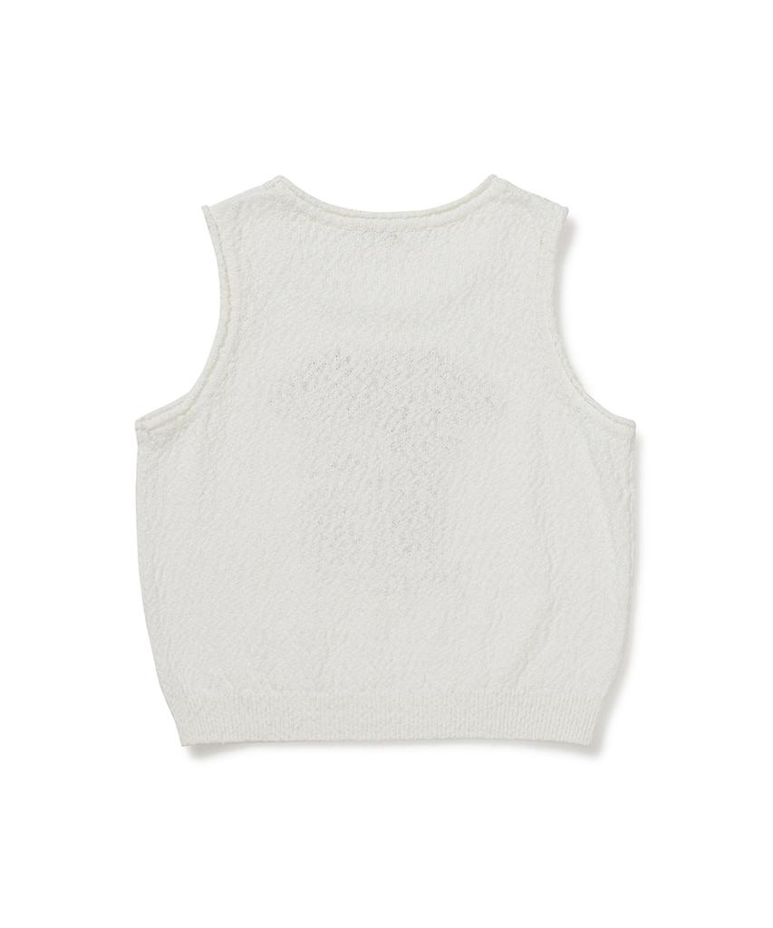 CLOVE [26Sm Clove] Logo Boucle Knit Vest (Ivory)