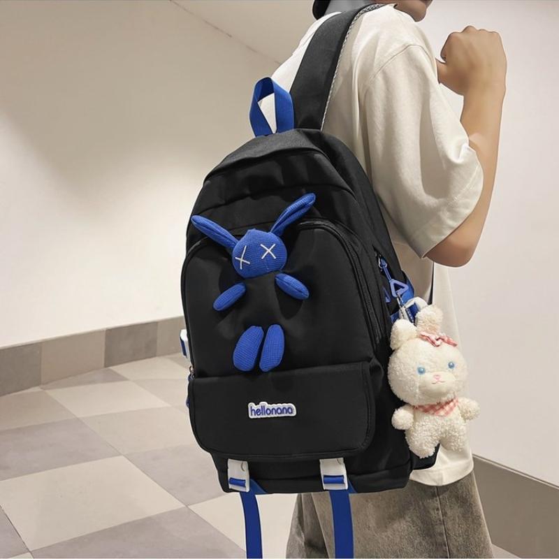 Universal Large Capacity Backpack Cute Cartoon Rabbit High School Student Schoolbags Durable Nylon College Student Book Bag Rucksack