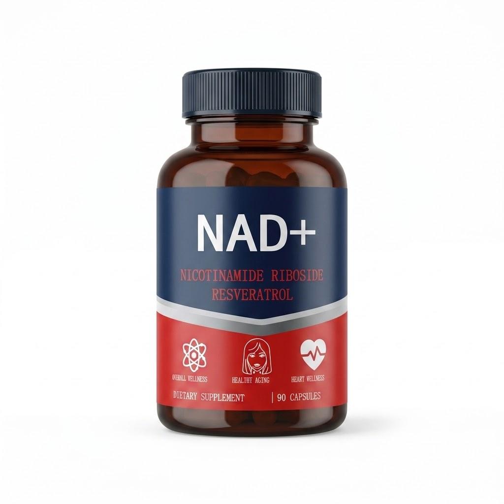 NAD+ 350mg mit Trans-Resveratrol & Quercetin – Unterstützung für gesundes Altern, 90 Kapseln 1pack