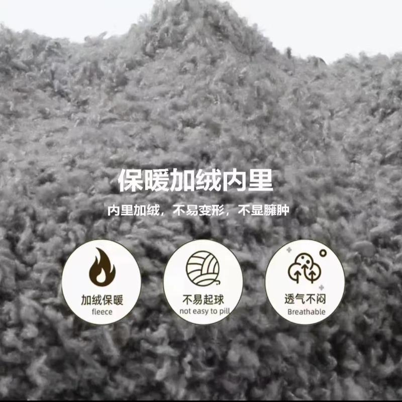 Zhongqing Men's Knitted Wool Magic Gloves Winter Warm and Cold-proof Double Layer Thickened and Fleece Pure Black