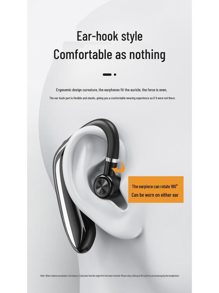 M80 Digital Display Ear-hook Bluetooth Earbuds: Long Standby for Sports & Running