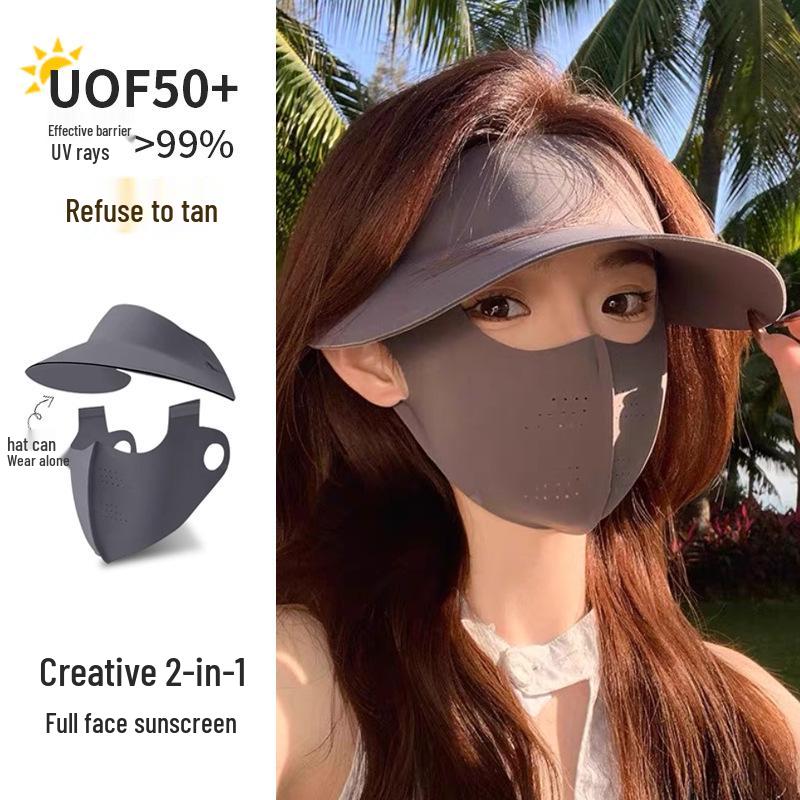 

UV Protection Facekini Sun Hat with Neck Gaiter for Outdoor Cycling - Full Face Sunscreen Mask for Men