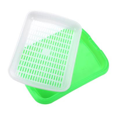 Durable Hydroponics Basket Nursery Tray Seed Nursery Pot Flower Vegetable Seed Grow Case Green