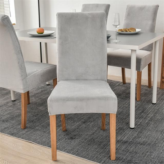 1ks tlustý potah na židli omyvatelný elastický zimní teplý sametový chránič na židli pouzdro kuchyně restaurace Housse de Chaise