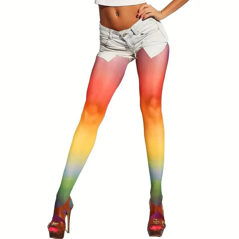 

Japanese dopamine rainbow stockings gradual change stockings large size women s summer thin anti-hook silk durable pantyhose [simple packaging]