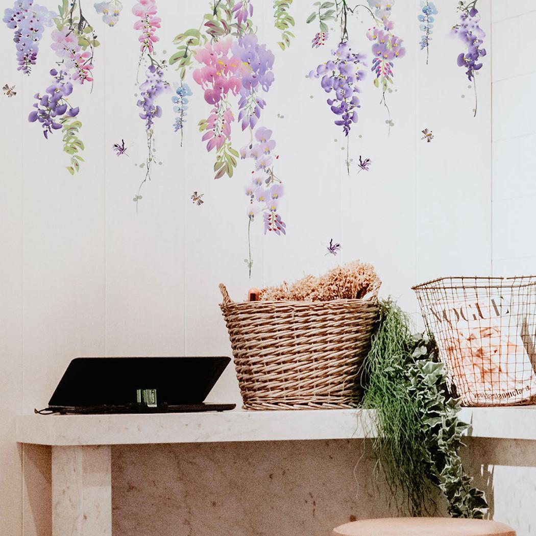 

Colorful Floral Plants Flowers Butterfly Wall Sticker Art Decal Living Room Bedroom Creative Wall Stickers Home Decor