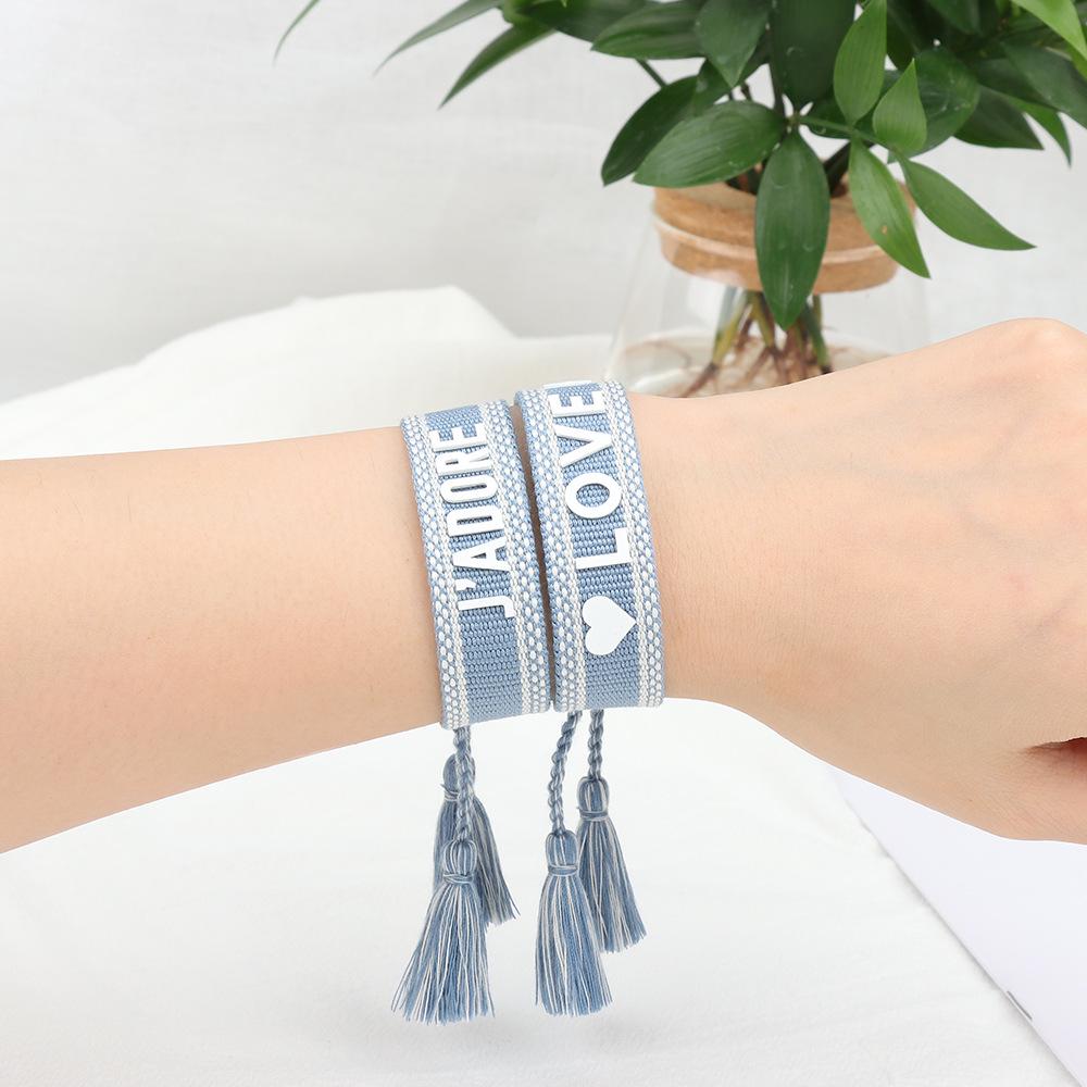 Silicone Letter Woven Bracelet: Women's Handmade Tassel Bracelet Gift