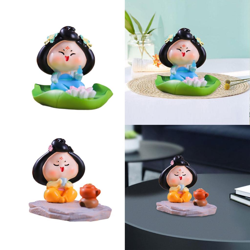Cartoon Resin Figure, for Office Decor And Dashboard Display