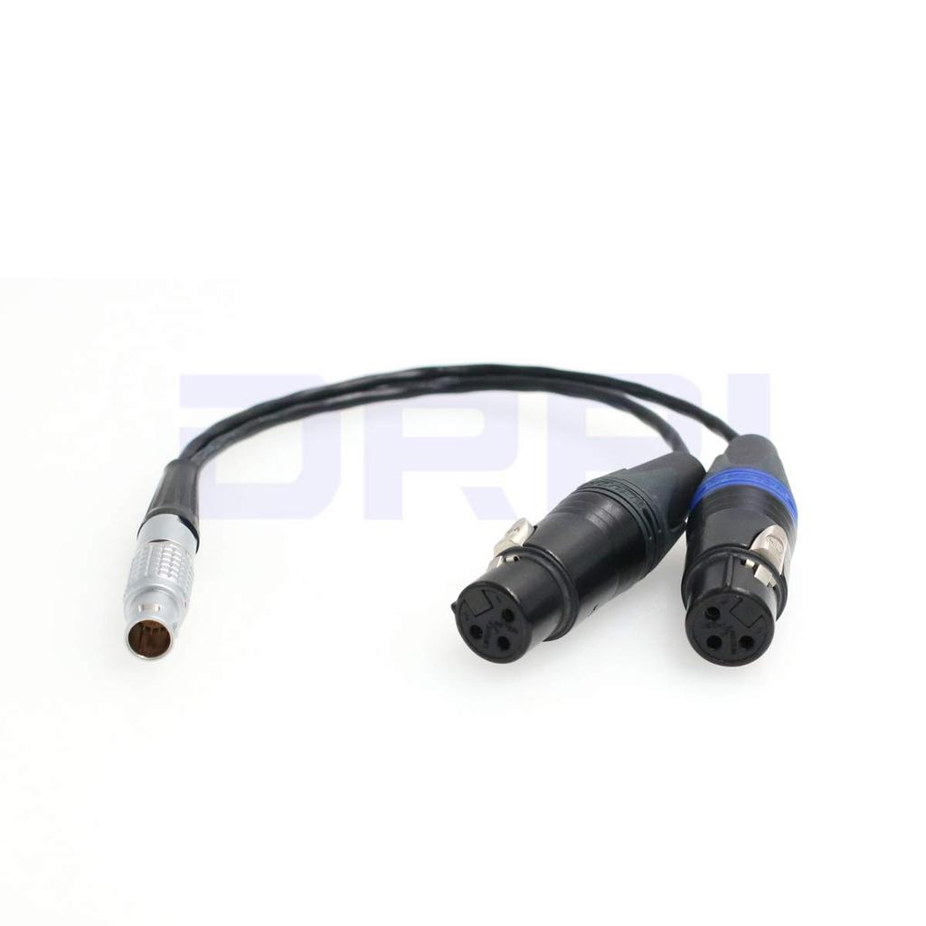 DRRI Atomos to Dual XLR Breakout Audio Input Cable for Shogun Monitor Recorder 10-pin 3-pin