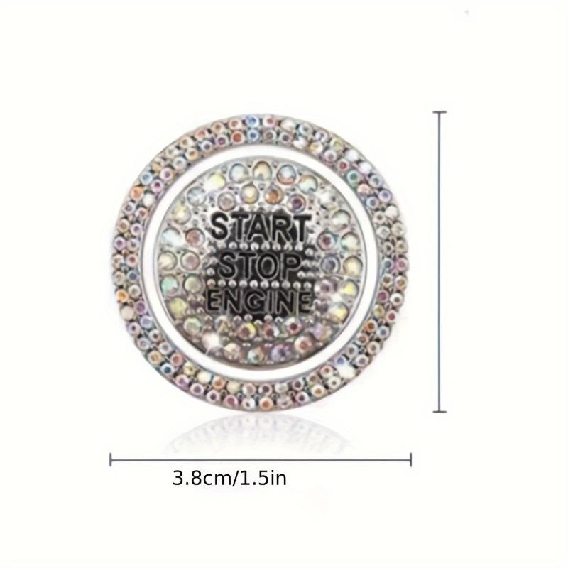 Set of 2 Car Start Button Stickers, Featuring a Rhinestone Ring Design for Decorative Purposes And, Ideal for Automotive Additions
