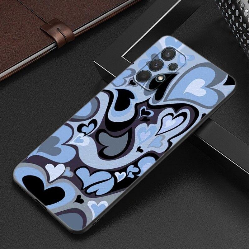 Purple Heart Swirl Pattern Case For Samsung Galaxy A12 A22 A31 A32 A50 A51 A70 A71 A72 A11 A21S A02S A10S A20S A30S A52 S 5G